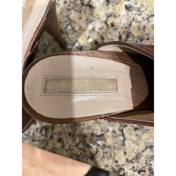 Shoes - clogs WoodHigh heel  Michael Kors chocolate brown suede size 9 - Picture 4 of 5